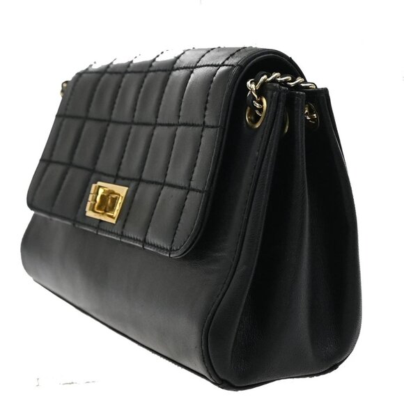 CHANEL Chocolate Bar 2.55 Chain Shoulder Bag Leather Black GHW France 683RL251 - Picture 13 of 15